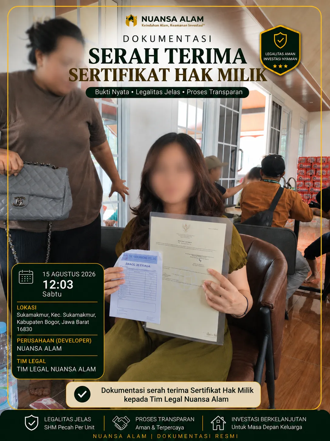 Dokumentasi Serah Terima SHM Konsumen Nuansa Alam Sebelum The Hanami Rivera