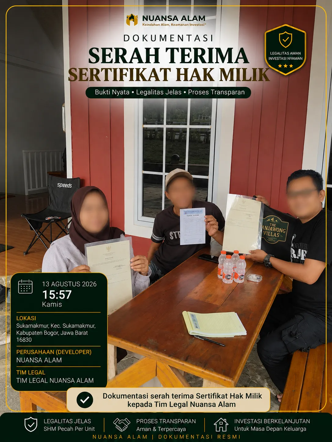 Bukti Legalitas Developer The Hanami Rivera – Dokumentasi Serah Terima Sertifikat SHM Nuansa Alam