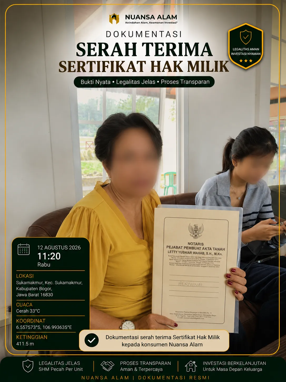 Serah Terima Sertifikat Konsumen Nuansa Alam Sebelum The Hanami Rivera