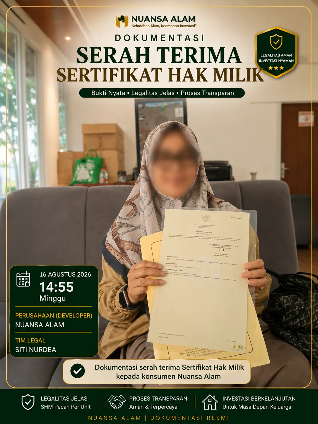 Rekam Jejak Serah Terima SHM Developer The Hanami Rivera