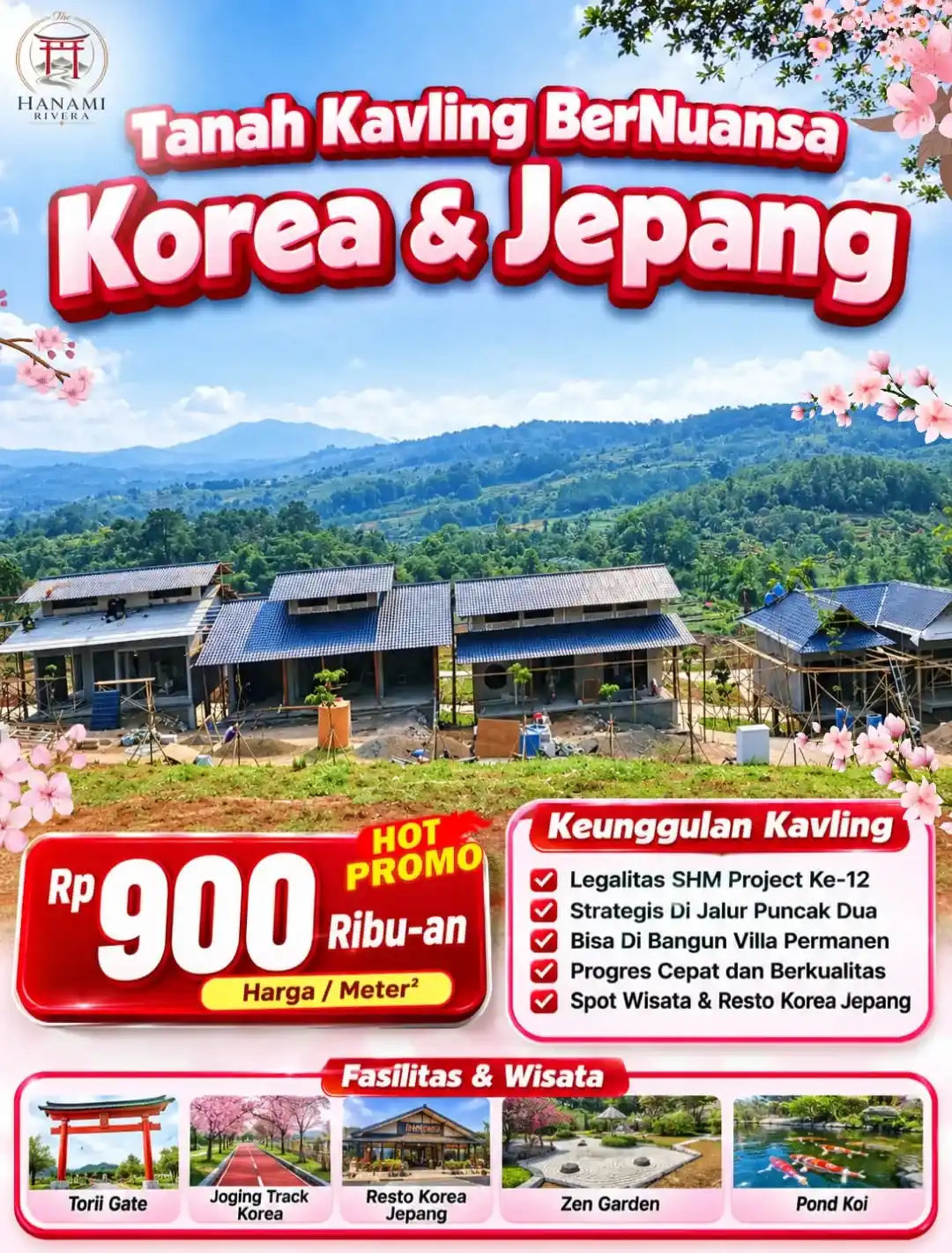 Promo Kavling Villa Korea Jepang The Hanami Rivera Jonggol